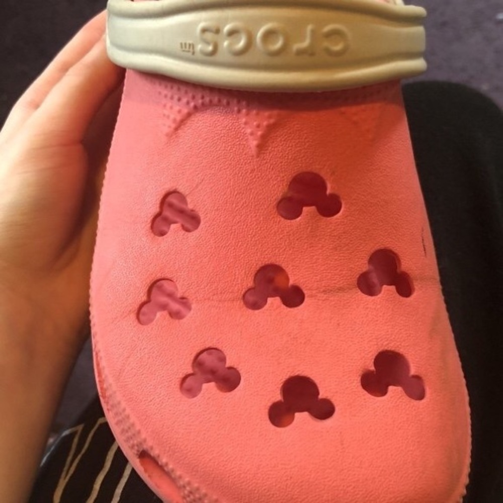 Pink Disney crocs